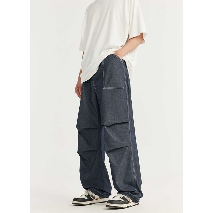 Versatile Loose Wide Leg Paratrooper Pants Fabric: 65% cotton+32% polyester+3% spandex Size: S, M, L, XL Multiple Color Selections: Blue, Gray Green  Season: Spring, Fall, Summer Dance Pants Hip Hop, Dance Pants, Pants Fabric, Tactical Pants, Outdoor Jacket, Solid Color Shirt, Jogger Shorts, Sweat Shorts, Pullover Shirt