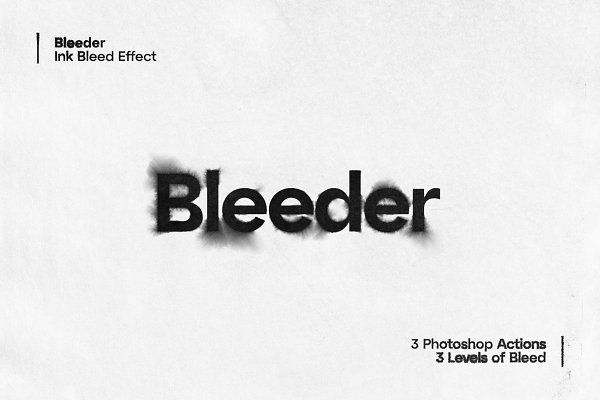 a black and white photo with the word bleeder on it