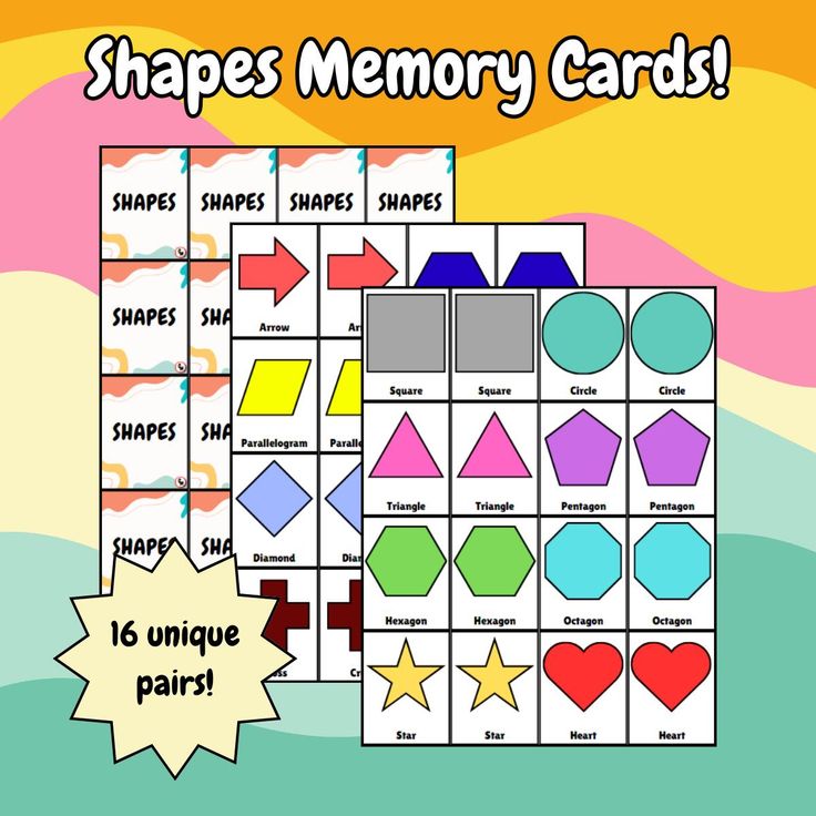 Help your little ones sharpen their memory and learn basic shapes with this fun and engaging Shape-Themed Memory Card Game! Featuring 32 printable cards with a variety of shapes, this game is designed to promote early learning and cognitive development in a fun and interactive way. Perfect for kids of all ages, this memory matching game is a great addition to classroom activities, homeschool lessons, or rainy day fun at home. Why You'll Love It: -Educational & Fun: Helps kids learn to recognize shapes while improving memory, concentration, and problem-solving skills. -Perfect for Early Learners: Ideal for toddlers, preschoolers, and elementary school kids, this game enhances shape recognition in a fun way. -Easy to Use: Simply download, print, and cut out the cards. No prep required! Lamin Memory Card Game, Math Card Games, Homeschool Lessons, Memory Match Game, Rainy Day Fun, Learning Shapes, Visual Memory, Homeschool Lesson, Cards For Kids