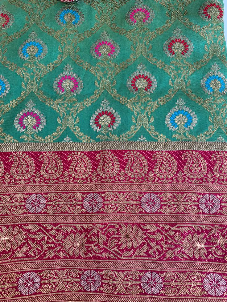 blouse size 38-42 fall & pico done. Bit heavy in weight Handwoven in Banaras, the Opulent Piece of MOONGA PATTU is enhanced with ALLOVER WEAVING JALL along with intricate MEENAKARI DESIGN throughout the Saree and Classic Zari Borders at Multiside Stands you Unique in any Occasion Festive Banarasi Silk Pre-draped Saree With Self Design, Festive Multicolor Katan Silk Pre-draped Saree, Bollywood Style Jamawar Pre-draped Saree For Diwali, Festival Pre-draped Dola Silk Saree With Pallu, Semi-stitched Paithani Silk Blouse Piece With Traditional Patterns, Festive Tussar Silk Lehenga With Pallu, Traditional Dola Silk Pre-draped Saree With Self Design, Eid Art Silk Pre-draped Saree With Pallu, Multicolor Katan Silk Pre-draped Saree With Self Design