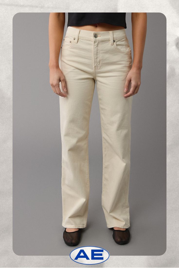 Mid-weight structured denim with just enough stretch for everyday comfort/Holds its shape & won't bag out. Ever./White wash Beige High Waist Flare Jeans For Fall, Beige Denim Flare Jeans For Fall, Versatile Mid-rise Flare Jeans For Everyday, High Rise Beige Flare Jeans For Spring, Solid Cotton Flare Jeans For Fall, Beige Denim Flare Jeans For Spring, High Rise Solid Cotton Flare Jeans, High Rise Solid Color Cotton Flare Jeans, Versatile High-rise Bottoms For Everyday