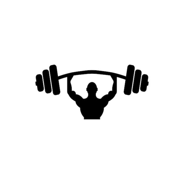 the silhouette of a man lifting a barbell with one hand and another arm behind his head