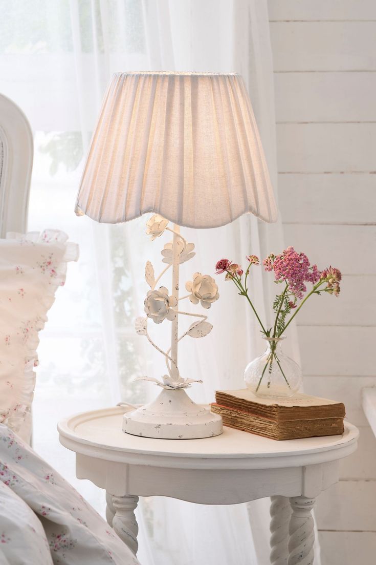 Shabby Chic by Rachel Ashwell White Distressed Floral Table Lamp -  white Shabby Chic Bedside Lamps, Shabby Chic Chandelier, Rachel Ashwell Shabby Chic, Chic Lamp, Shabby Chic Lamps, Simply Shabby Chic, Shabby Chic Room, Table Lamps Living Room, Rachel Ashwell