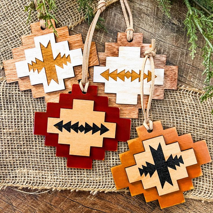 Decorate your home with a touch of Western charm this holiday season with our unique Western Christmas Ornaments. These Boho Christmas Decorations feature a rustic and handmade appeal, perfect for adding a cozy and festive atmosphere to your space. Whether you're aiming for a Western Home Decor theme or simply love the Aztec-inspired patterns, these ornaments are sure to make a statement on your tree or around your home. Add a touch of the Wild West to your Christmas décor with these one-of-a-kind handmade Rustic Western Christmas Ornaments. ❤️PLEASE click the link below to view our full collection! https://brownsworthwoodshop.etsy.com *These items are made to order and will be ready to ship 2-5 business days from time of purchase. ➡️DESIGN = laser engraving onto Maple plywood and painted. Horse Ornaments Diy, Southwest Christmas Decor, Western Christmas Ornaments, Southwestern Christmas Ornaments, Aztec Ornament, Western Christmas Decorations, Southwest Christmas, Western Christmas Tree, Country Christmas Trees