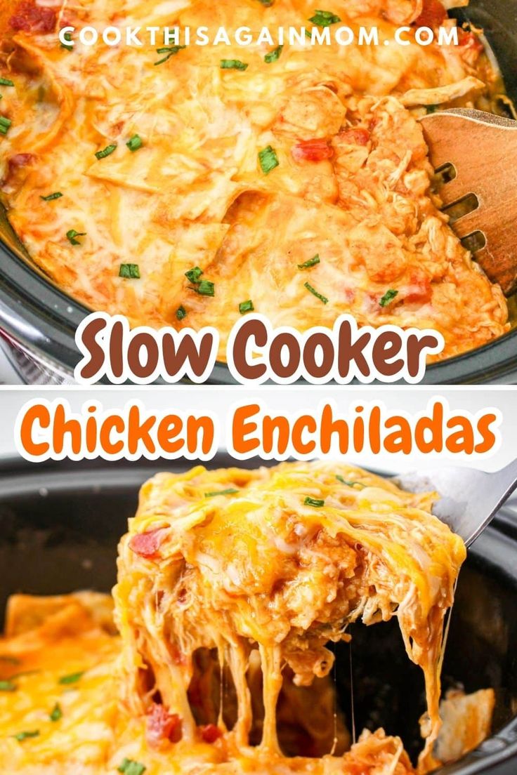 this slow cooker chicken enchiladas recipe is so easy to make