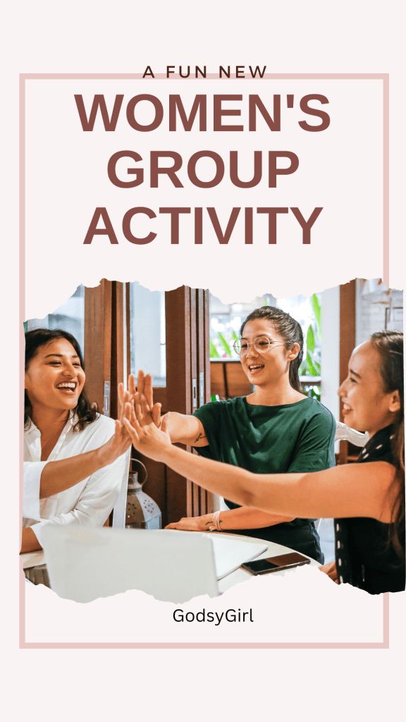 women's group activity book cover with hands in the air and two girls smiling