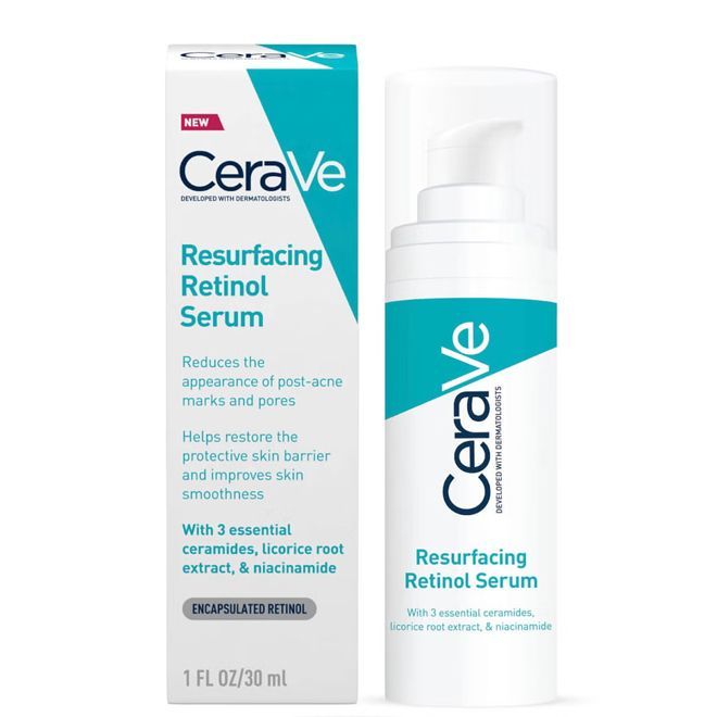 Cerave Resurfacing Retinol Serum, Cera Ve, Resurfacing Retinol Serum, Best Retinol Cream, Post Acne Marks, Retinol Cream, Retinol Serum, Acne Blemishes, Hyaluronic Acid Serum