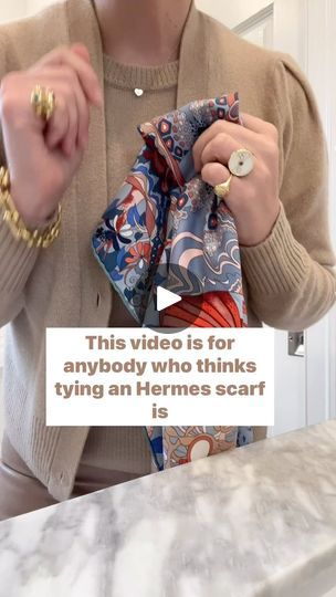 Hermes Scarf Tying, Hermes Scarf Outfit, Scarf Hacks, Sleek Outfit, Scarf Tutorial, How To Wear A Scarf, Scarf Outfit, Hermes Scarf, Scarf Tying