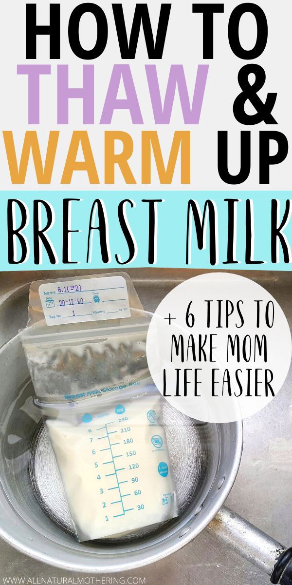 how to warm and warm up breast milk in the kitchen with text overlay that reads how to warm up breast milk