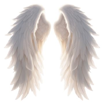 two white angel wings on a white background