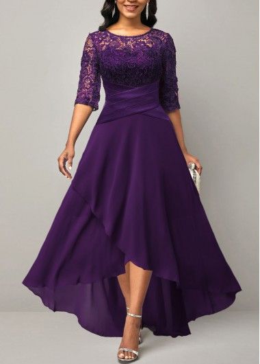 Plus Size Dresses | ROTITA Purple Dress Formal Classy Plus, Cheap Purple Evening Dress, Cheap Glamorous Purple Dress, Plus Size Wedding Gowns Purple, Purple Dresses For Formal, Dress For Big Size Woman Formal, Purple Lace Dress Long, Embroidery Patchwork, Irregular Dress