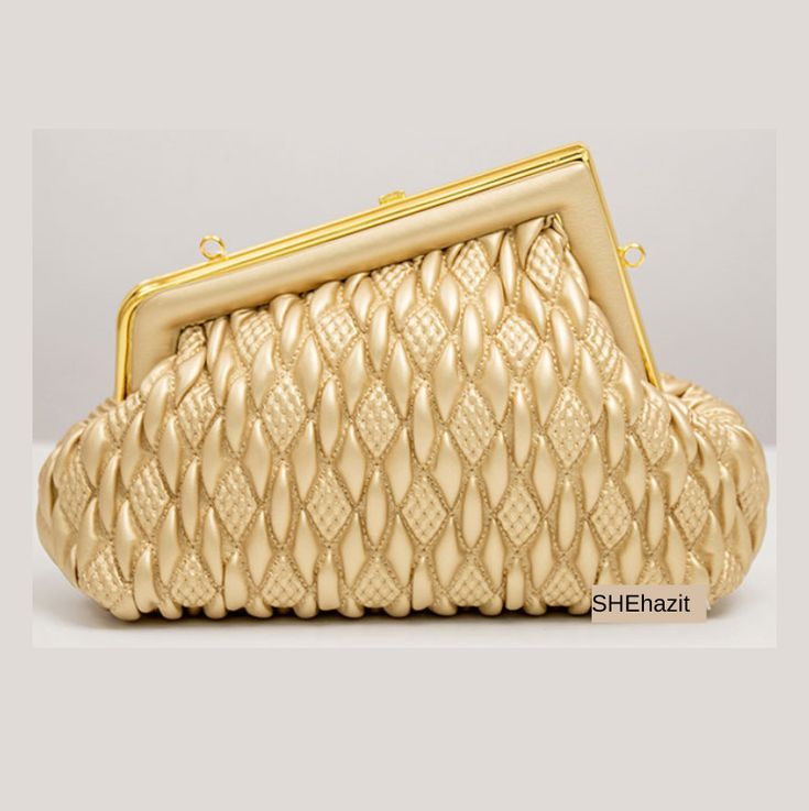 The design of our Clutch Purse is both minimalist and chic, allowing it to complement a variety of outfits and styles. Whether you're attending a cocktail party, a wedding, or a night out on the town, this purse effortlessly enhances your ensemble and adds a touch of sophistication. The simplicity of its design makes it a versatile accessory that can be paired with both formal dresses and more casual attire. PRODUCT DETAILS: Interior linning Long strap included. Linning: 100% Polyester Shell: Fa Elegant Clutch For Party Season, Modern Gold Clutch For Party, Elegant Gold Clutch For Spring, Gold Clutch For Formal Summer Events, Elegant Summer Clutch, Chic Formal Clutch For Party Season, Chic Summer Formal Clutch, Chic Formal Summer Clutch, Elegant Summer Wedding Clutch