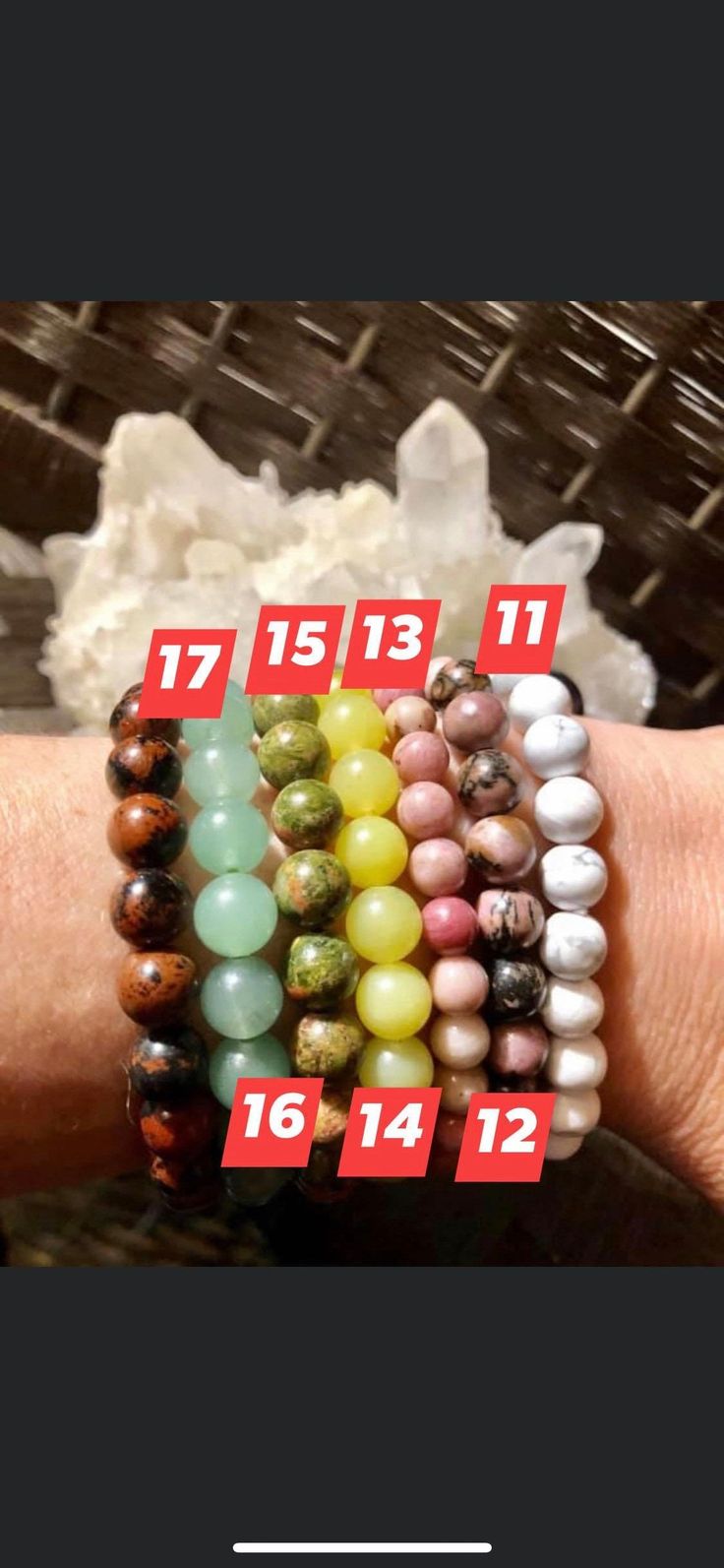 Stunning (Short time) BRACELETS SUPER SALE Expired 06/15 After date will be $13 to $15each NOW PRICES:: (Mix & Match) OPTIONS!! # 1 Sodalite # 2 Multicolor # 3 Blue Sandstone # 4 Angel aura # 5 Opalite # 6 Red jasper # 7 Mookite # 8 Rose Quartz # 9 kiwi jasper # 10 Hematite # 11 Howlite # 12 Rhodonite 8mm # 13 Rhodonite 6mm # 14 Lemon quartz # 15 Unakite # 16 Green aventurine # 17 Mohogany PROMOTIONS (For short time) Buy 1 for 7.99 Buy (2) or more for $6.99 each + Shipping starts at $5 up by Casual Everyday Stretch Bracelet With Gemstone Beads, Casual Stretch Bracelet With Natural Stones For Gift, Casual Natural Stones Stretch Bracelet Gift, Casual Gemstone Beads Bracelets For Healing, Casual Healing Bracelets With Gemstone Beads, Casual Hypoallergenic Crystal Bracelet With Round Beads, Casual Green Stretch Bracelet With Natural Stones, Casual Beaded Bracelets With Natural Stones, Casual Crystal Bracelet With Natural Round Beads