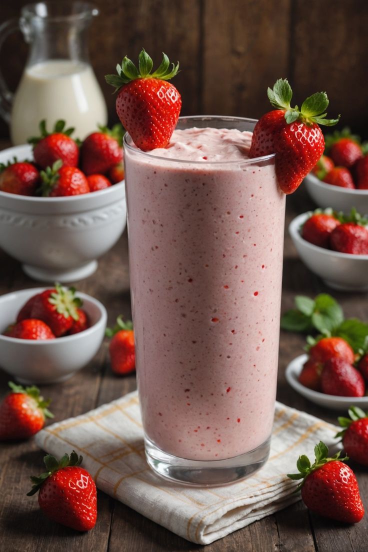 A photo of a  Strawberry Fields Cottage Cheese Smoothie which is a type of cottage cheese smoothies Cottage Cheese Smoothie Recipes, Cottage Cheese Dessert, Cottage Cheese Smoothie, Smoothie Without Yogurt, Trim Healthy Mama Diet, Cottage Cheese Desserts, Queso Cottage, Cottage Cheese Recipes, Diet Recipes Easy