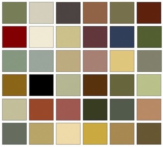 the color scheme for different shades of paint