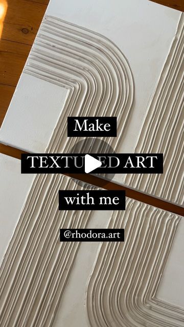 the words make textured art with me are displayed in front of some white tiles