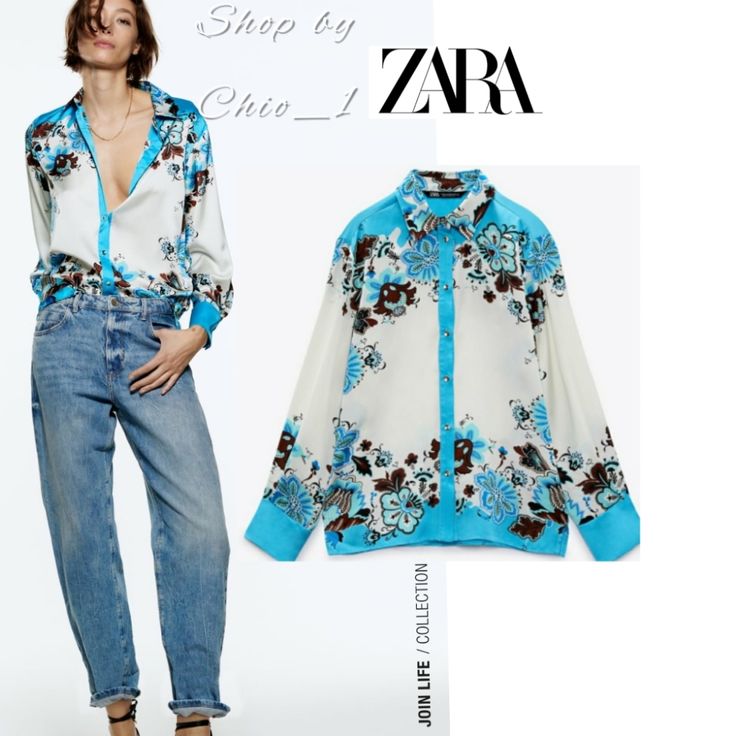 Zara Floral Print Shirt Flowy Shirt With Lapel Collar And Long Sleeves . Front Button Closure . Multicolored Measurements Width:20in Flat Length: 24.5in Flat New With Light Blue Long Sleeve Printed Blouse, Light Blue Printed Long Sleeve Blouse, Blue Printed Button-up Shirt, Blue Buttoned Blouse For Summer, Summer Blue Blouse With Buttons, Blue Button-up Blouse With Floral Print, Trendy Blue Printed Shirt, Spring Light Blue Blouse With Button Closure, Elegant Blue Shirt For Day Out