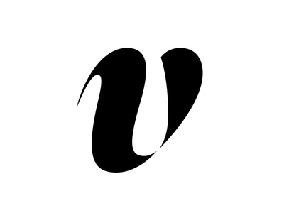 the letter u is made up of black and white letters, which appear to be curved