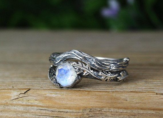 Moonstone Rings Silver Set , Bohemian Ring, Gemstone Ring, Sterling Silver Ring, Wedding Ring Set, N Rose Cut Amethyst Jewelry For Wedding, Nature-inspired Sterling Silver Wedding Rings, Nature-inspired Sterling Silver Wedding Jewelry, Nature-inspired White Jewelry For Wedding, Nature-inspired White Wedding Jewelry, Nature-inspired White Jewelry For Weddings, Sterling Silver Amethyst Wedding Ring, Wedding Sterling Silver Amethyst Ring, Nature-inspired Moonstone Wedding Ring