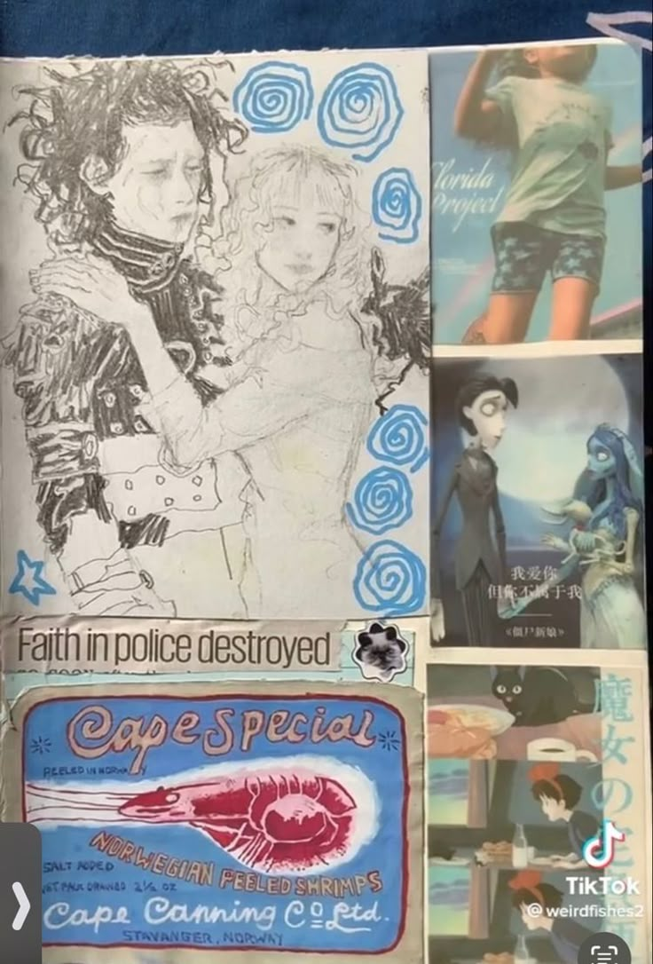 an open book with drawings and pictures on the front cover that reads faith in police destroyed capes special