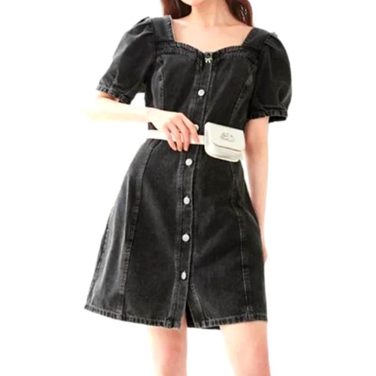 Introducing the vintage wash buttoned denim dress from our 2023 Summer Collection ââ‚?a classic flair piece that evokes effortless elegance!Why You'll Love ItThis iconic dress is the perfect blend of contemporary fashion and vintage charm. Crafted from high-quality denim. it features a stylish mini fit. a dark wash distressed pattern. and a sleek buttoned closure ââ‚?perfect for making a statement while embracing the '90s punk trend renaissance!Key Highlights: Vintage Vibe: This dress is designe Cotton Denim Midi Dress With Buttons, Chic Cotton Midi Dress With Button Closure, Cotton Denim Midi Dress With Button Closure, Cotton Midi Denim Dress With Button Closure, Dark Wash Knee-length Denim Dress With Buttons, Classic Fitted Denim Dress For Fall, Fitted Classic Denim Dress For Fall, Chic Denim Dress With Button Closure For Fall, Elegant Ribbed Collar Top