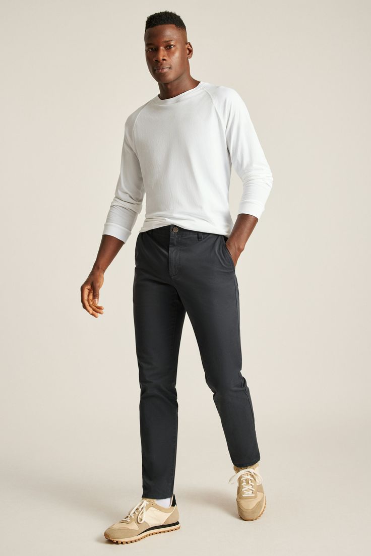 Stretch Washed Chino Pants: Tailored & Slim Fit Chinos Slim Fit Casual Pants With Welt Pockets, Chino Cotton Twill Bottoms With Straight Hem For Spring, Fitted Casual Chinos With Pockets, Casual Bottoms With Hidden Pockets For Fall, Casual Chinos With 5-inch Inseam And Hip Pockets, Fitted Chinos With Side Pockets And Straight Hem, Casual Workwear Bottoms With Comfort Stretch, Classic Fall Chinos With Hip Pockets, Casual Bottoms With Straight Hem For Elevated Casual Occasions