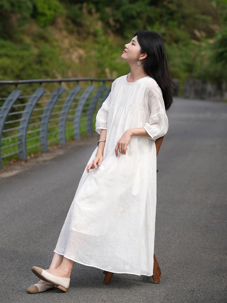 Introducing the Summer Oversized Dress for Women by The Best Tailor, a must-have piece for your seasonal collection. Crafted from high-quality linen, this elegant maxi dress in a timeless white hue is designed to elevate your style effortlessly. Key Features: Classic white color for a chic and versatile look Perfect for various occasions: daily wear, casual outings, office, beach days, school, home, and street style Ideal for summer, spring, and autumn seasons Easy care instructions: hand wash i White Linen Maxi Dress, Chinese Shoes, European Shoes, Maxi Dress For Women, Elegant Maxi Dress, Oversized Dress, Linen Maxi Dress, Beach Days, White Summer