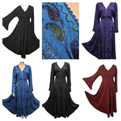 Great Shopping Boho Dress Medieval Maxi Boho Long Belted Bell Sleeve One Size 12 14 16, Women's dresses Elegant Boho Dress, Dress Medieval, Medieval Dress, Fashion Boho, Rayon Dress, Trendy Boho, Bell Sleeve Dress, Dress Maxi, Boho Maxi Dress