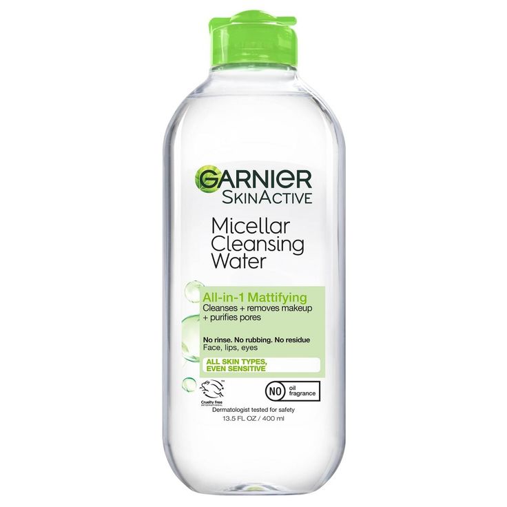 This all-in-1 mattifying Micellar Cleansing Water is a facial cleanser and makeup remover that is surprisingly powerful, yet gentle on skin. The Mattifying Micellar Cleansing Water for all skin types effectively cleanses, removes makeup and purifies pores. Like a magnet, micelles capture and lift away dirt, oil and makeup without harsh rubbing. This facial cleanser removes makeup, leaving skin perfectly clean without over drying. Gentle on skin and can be used to remove face makeup and eye makeu Garnier Micellar Water, Garnier Micellar Cleansing Water, Garnier Skinactive, Best Makeup Remover, Garnier Micellar, Garnier Skin Active, Micellar Cleansing Water, Cleansing Water, Pore Cleansing