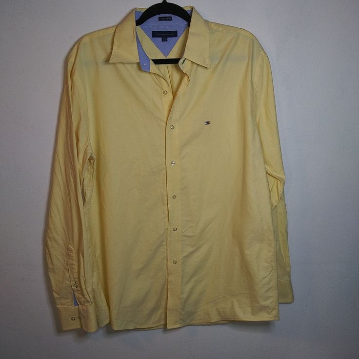 This Shirt Has Been Tried On But Never Worn. Made With The Quality For Which Tommy Hilfiger Is Known. Tommy Hilfiger Long Sleeve Summer Shirt, Tommy Hilfiger Summer Button-up Shirt, Tommy Hilfiger Long Sleeve Tops For Spring, Tommy Hilfiger Fitted Long Sleeve Shirt, Tommy Hilfiger Relaxed Fit Summer Shirt, Tommy Hilfiger Button-up Summer Tops, Tommy Hilfiger Summer Button-up Top, Tommy Hilfiger Long Sleeve Work Shirt, Tommy Hilfiger Yellow Cotton Tops