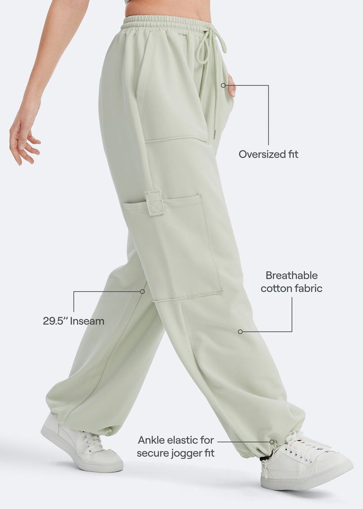 Embrace roomy wide legs and a stretchy fit for ultimate comfort, paired with a flattering high waist for added style. Whether it's grocery runs, lazy Sundays, or a casual hangout, these joggers have you covered in relaxed elegance. Casual Baggy Solid Yoga Pants, Full Length Drawstring Bottoms For Leisure, Athleisure Wide-leg Parachute Pants With Pockets, High Waist Relaxed Fit Pants With Comfort Waistband, Baggy Wide-leg Leisure Bottoms, Full Length Leisure Bottoms With Pockets, Relaxed Fit Full Length Yoga Pants, Leisure Full-length Bottoms With Pockets, Leisure Full Length Bottoms With Pockets