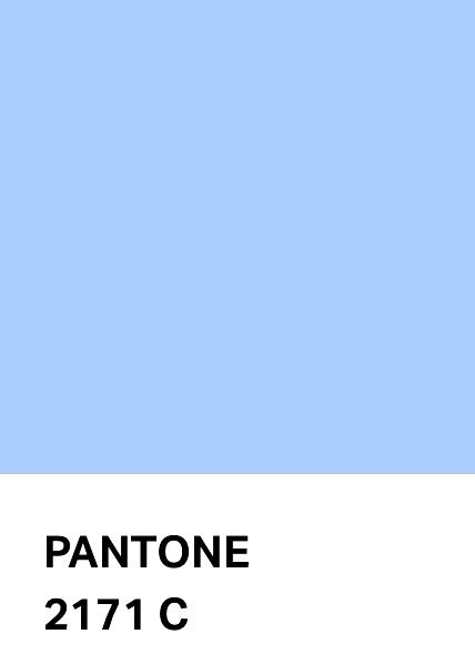 the pantone color is light blue and has black letters on it that read,'711c