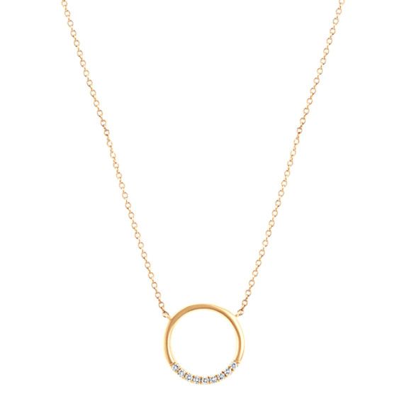 Crafted of quality 14 karat yellow gold  nine brilliant round diamonds  at approximately .10 carat total weight  provide ample sparkle to this darling circle necklace. This design measures 5/8 of an inch in diameter and hangs from a matching and adjustable 18-inch cable chain. Diamond Circle Necklace, Diamond Circle Pendant, Gold Jewelry Outfits, Gold Circle Necklace, Chanel Perfume, Mangalsutra Designs, Diamond Necklaces, Platinum Jewelry, Circle Diamond