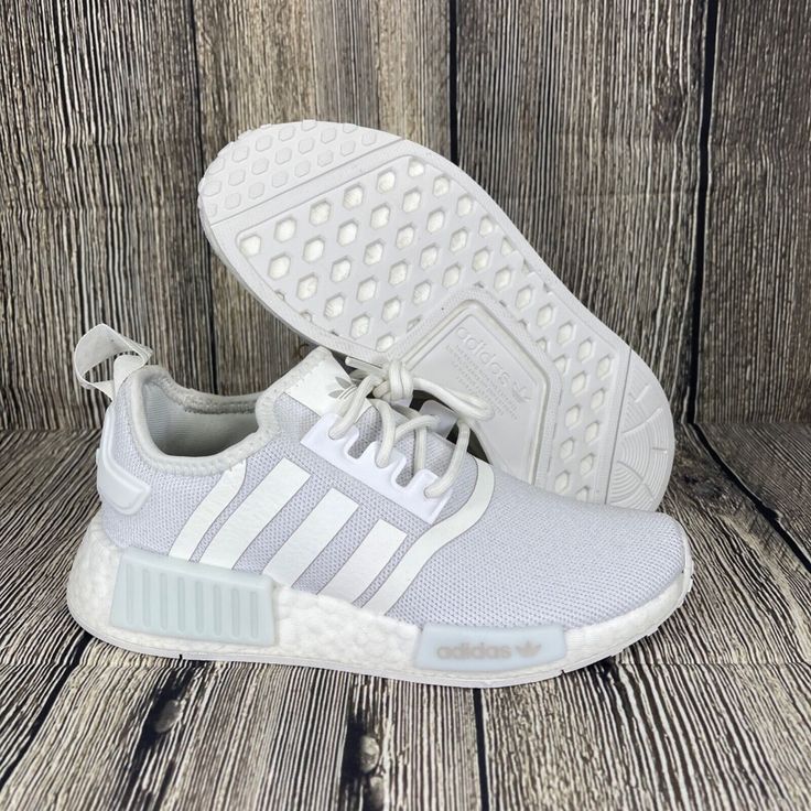 New Without Box Adidas Nmd_r1 Junior Primeblue Triple White. Youth Sizes. Add 1 Size To Convert To Womens Style H02334 Original Box Not Included. Shoes Are In New And Unworn Condition. 100% Authentic. Adidas White Running Shoes With Translucent Outsole, White Running Shoes, Shoes Ideas, Adidas Nmd R1, Nmd R1, Womens Style, Room Redo, Adidas White, Adidas Nmd