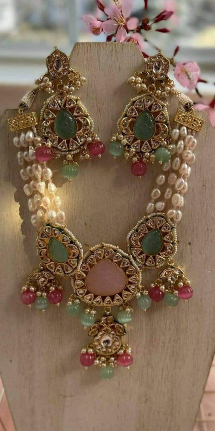 Jewelry Indian Wedding, Sabyasachi Jewelry, Sabyasachi Jewellery, Kundan Choker, Kundan Set, Chandbali Earrings, Pakistani Jewelry, Jewellery Sets, Rose Pastel