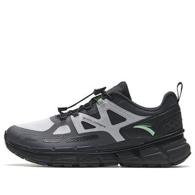 ANTA Hiking Shoes 'Black Grey Green' 112338860-3 Black Lace-up Walking Shoes For Hiking, Black Breathable Slip-on Walking Shoes, Black Slip-on Walking Shoes, Black Waterproof Trail Running Shoes, Black Waterproof Sporty Trail Running Shoes, Sporty Black Waterproof Trail Running Shoes, Black Lace-up Trail Running Shoes For Streetwear, Waterproof Trail Running Shoes With Round Toe For Streetwear, Black Outdoor Sneakers With Rubber Sole