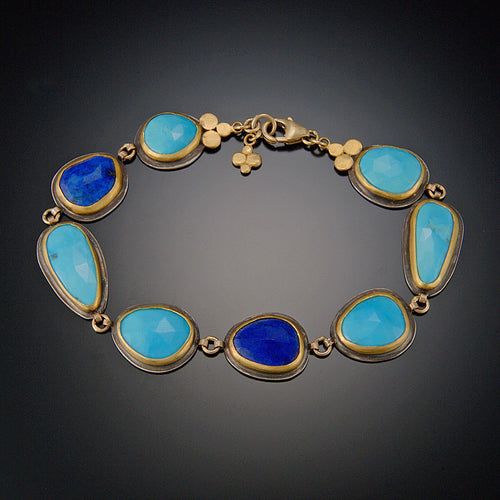 Gemstone Bracelets – Ananda Khalsa Gemstone Combinations, Diamond Carat Size, Native American Turquoise Jewelry, Turquoise Stone Jewelry, Shiny Bracelets, Diamond Bracelet Design, Lapis Lazuli Jewelry, Jewelry Staples, Turquoise And Gold