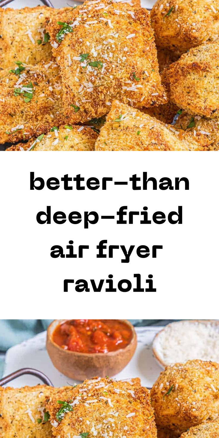 Here's an air fryer ravioli recipe that tastes like deep-fried! This includes tips to keep the breading from drying out and instructions for cooking frozen toasted ravioli. Fried Ravioli Recipe Air Fryer, Air Fry Ravioli Recipe, Air Fried Ravioli Frozen, Air Fryer Ravioli Frozen, Fried Ravioli Recipe Frozen, Air Fry Ravioli, Fried Ravioli Air Fryer, Air Fry Pasta, Ravioli In Air Fryer