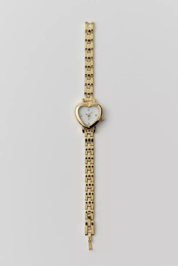 Heart Linked Watch | Urban Outfitters Dainty Watches Women, Christmas Wishlist Jewelry, Fashion Watches For Women, Larson And Jennings Watch, Gifts For Your Wife, Apple Watch Chain Band, Amazon Watches Women, Gold Heart Watch, Plus Size Jewelry