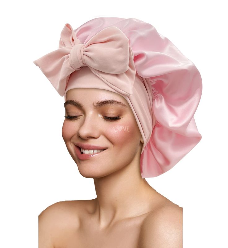 PRICES MAY VARY. High quality material: This is a satin silk hair bonnet for women hair. The satin fabric is as smooth as silk, soft and skin friendly. The reinforced satin fabric is more lightweight, and it is not easy to fade. Don't worry about the color sticking to your pillow. The binding part is also made of skin-friendly soft polyester fabric, which is very elastic and does not feel tight on the head. Improved design: Anyone who has ever worn a hair cap must have such distress that it is e Satin Hair Wrap, Curly Braid, Silk Sleep Cap, Silk Hair Bonnets, Curly Braids, Silk Bonnet, Frizz Free Hair, Satin Bonnet, Band Hair