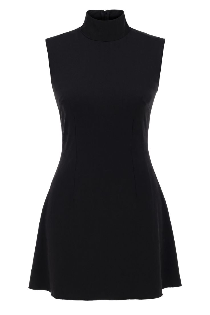 Jocelyn Dress is the perfect way to keep your look chic, sophisticated, and comfortable. This turtleneck, sleeveless mini dress is the perfect combination of style and comfort. There is a hidden zipper detail behind it. The gorgeous black turtleneck dress has a flattering silhouette. This versatile piece can be worn for chic or play—it's perfect for an office party or a night out on the town. Dry clean only. Black Turtleneck Dress, Look Office, Turtleneck Sleeveless, Turtleneck Dress, Office Party, Black Turtleneck, Looks Chic, Turtle Neck Dress, Sleeveless Mini Dress