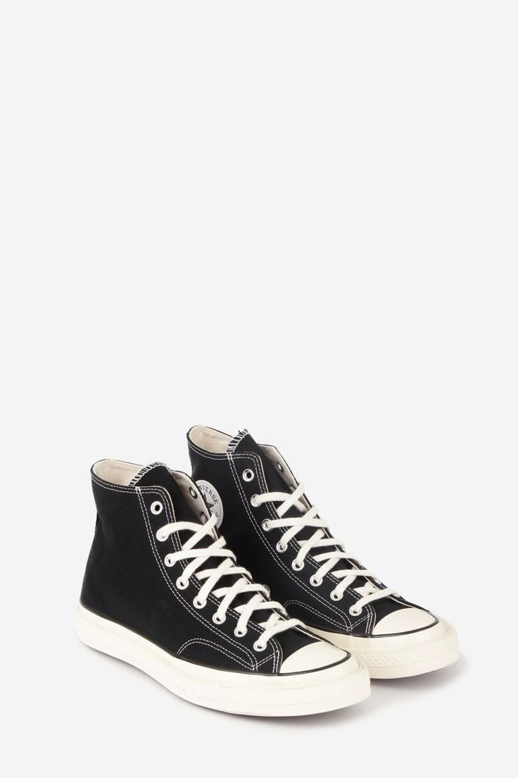 CHUCK 70 Sneakers in black canvas, 100% textile, rubber sole, laces, contrast stitching, ankle height, rubber tip, logo applicationGender: MenMaterial: CANVASColor: BlackMade in: ImportedProduct ID: 105424_169145C*Import tax/duty will be calculated at checkout (If applicable) Low-top Sneakers With Contrast Stitching For Streetwear, Casual Black High-top Sneakers With Gum Sole, Black Vulcanized Sole Lace-up Canvas Shoes, Black Vulcanized Lace-up Canvas Shoes, Black Lace-up Canvas Shoes With Vulcanized Sole, Black Lace-up Urban Canvas Shoes, Urban Black High-top Sneakers With Vulcanized Sole, Black High-top Canvas Shoes With Rubber Sole, Retro Converse High-top Sneakers With Laces