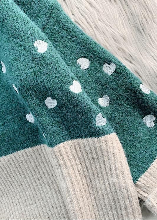 Cozy green Heart print knitted t shirt high neck patchwork oversize knitwear

 Materials used: knit fabric

Measurement:One size fits all for this item. Please make sure your size doesn't exceed this size: 4XL/BUST-120cm   
   
length 65cm / 25.35"
bust 120cm / 46.8"
Shoulder 60cm / 23.4"
Sleeve length 45cm / 17.55"



We ship worldwide.

Tracking numbers provided for all orders. Trendy Green Turtleneck Sweater, Trendy Green Patchwork Sweater, Cute Green Knitted Sweater, Green Crew Neck Cute Sweater, Cute Green Crew Neck Sweater, Knitted T Shirt, Black Kaftan, Maxi Dresses Fall, Green Heart