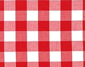 a red and white checkered table cloth