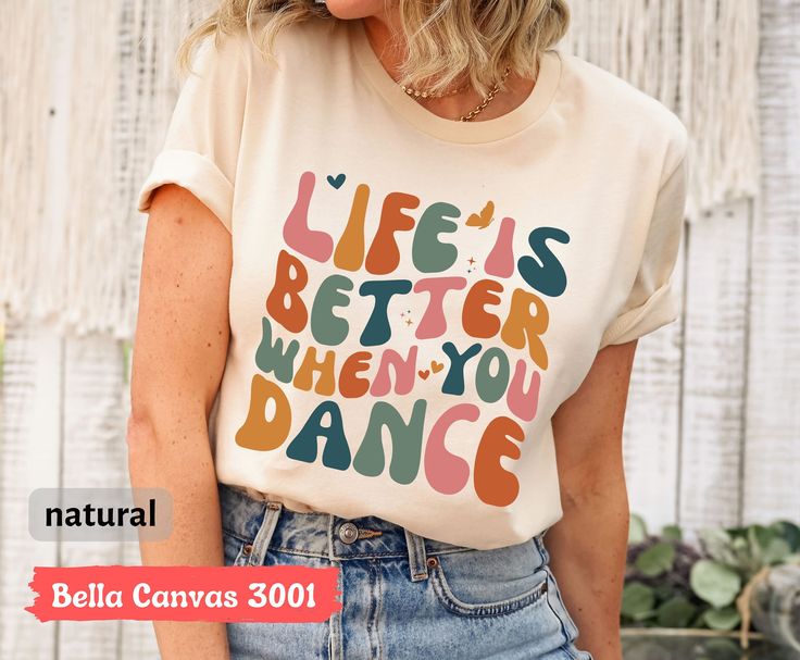 Dancer T-Shirt for Women, Cute Dance Tee for Dancer, Dance Team Gift for Daughter, Dancer Shirt for Dance Instructor Gift, Retro Dancer Tee, Trending Shirt, Unisex Soft Cotton Tee Welcome to my store! I will help you to have a good shopping experience as much as I can. If you have any request (design customization, more size and color options) please feel free to message me. I will reply as soon as possible. I have listed some information to help you below:  HOW TO ORDER  * Please, Check and Review all Photos. * Select Your T-Shirt Color from drop down menus. * Choose Your Quantity as much as you want. * Click ADD TO CART. And, you can go back to add more product color for your family members and text colors or You can complete the checkout process.  CARE INSTRUCTIONS  For best results, wa Dance Team Gifts, Dancer Shirt, Cute Dance, Dance T Shirt, Dance Tee, Women Dance, Dancer Gift, Dance Instructor, Dancing Day