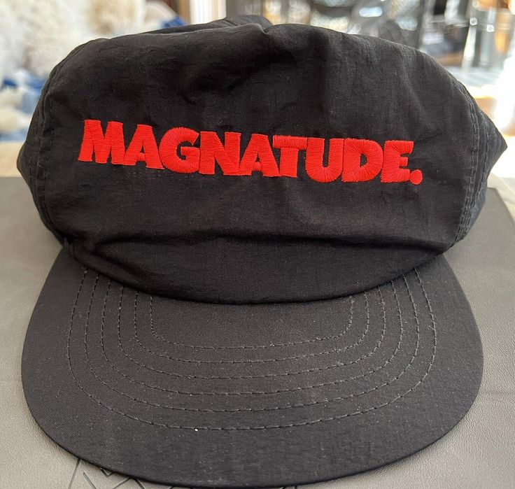 Vintage 90s Magnatude Hat, Company Logo Snapback Mens Cap, Black. Black and red magnatude hat in great condition. Mens Cap, Greensboro Nc, Mesh Cap, Black Cap, Hats Vintage, Trucker Cap, Vintage 90s, Caps Hats, Accessories Hats