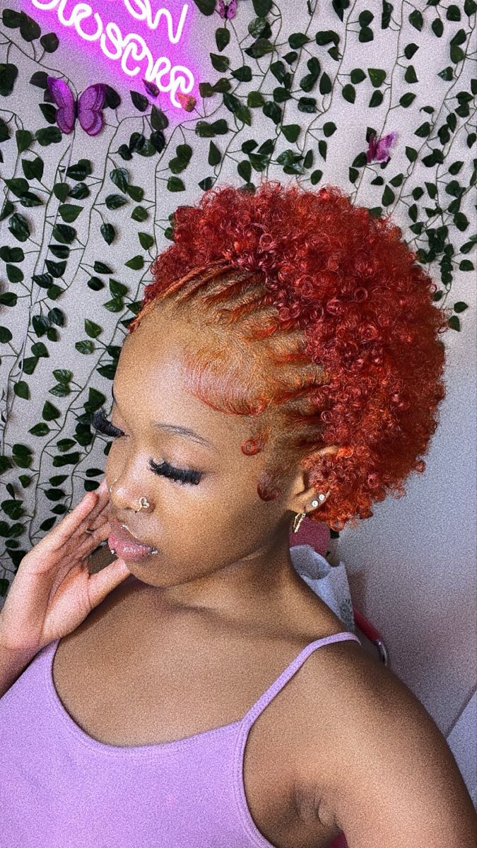 #orangehair #gingerhair #shorthair #naturalhairstyles #blackgirlstyles #aesthetic #quickstyles #afro #coloredhairstyles #curls #curlshorthair Twa Hairstyles Black Women, Hairstyle For Short Afro Hair, Cute Big Chop Hairstyles, Finger Curls 4c Hair, Short Afro Styles For Black Women, Short Natural Hairstyle Women Black, Hairstyles For Big Chop, Short Hair Color Ideas Black Women, Very Short 4c Hair