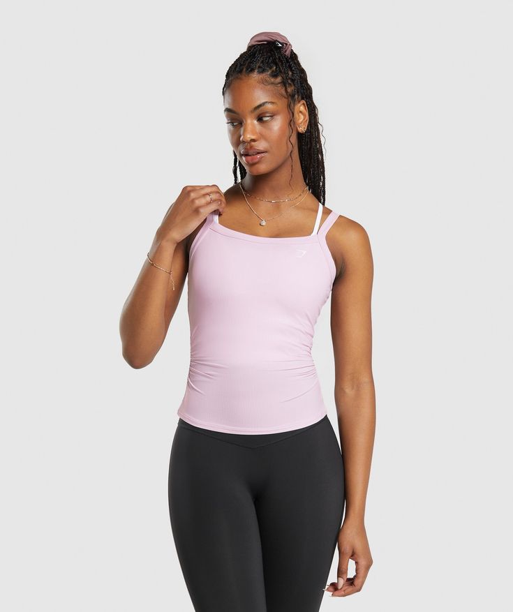 Gymshark Elevate Ruched Tank - Lemonade Pink Gymshark Elevate, Pink Gymshark, Hot Yoga, Keep Your Cool, Ribbed Fabric, Secret Santa, In Hot, S Models, Christmas List