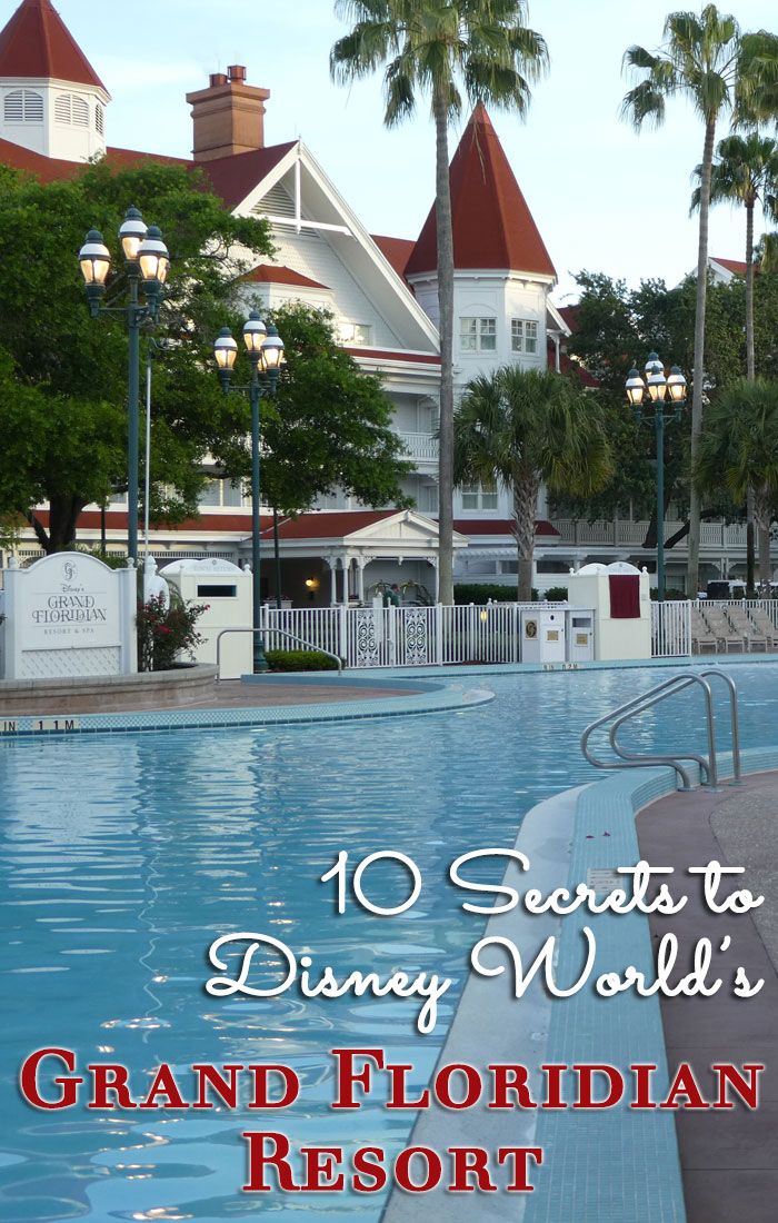 the swimming pool at disney world's grand florian resort with text overlay