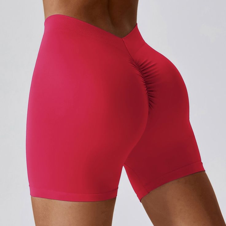 87% Nylon. 13% Spandex Soft. comfortable. skin friendly 4-way stretch. breathable and sweat-wicking Squat-proof Seamless fabric Back piece waist head V waist design Hip pumping pleat design. highlighting the peach buttocks Perfect for both sports activities and daily life